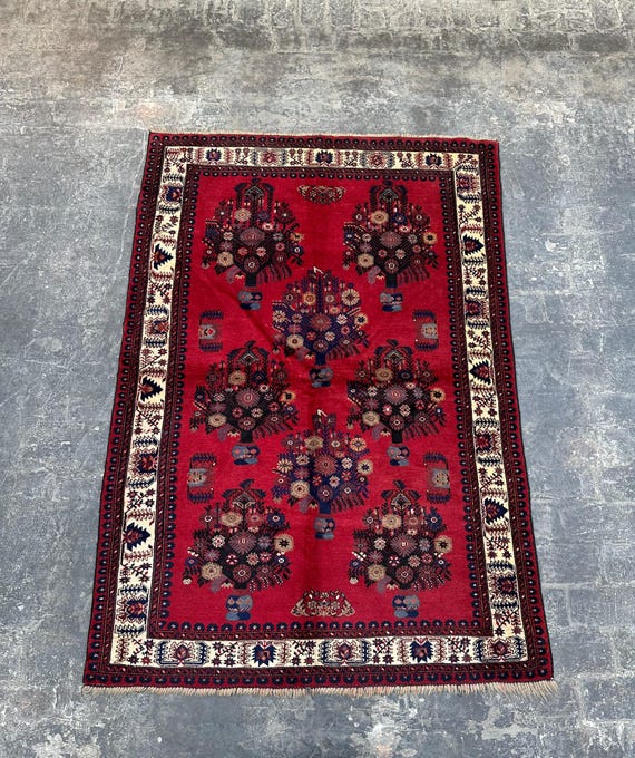 Handgeknüpfter turkmenischer Teppich, 150x200 cm, Handgeknüpfter Teppich, Einzigartiges Wohndekor, Wollteppich, Schlafzimmer