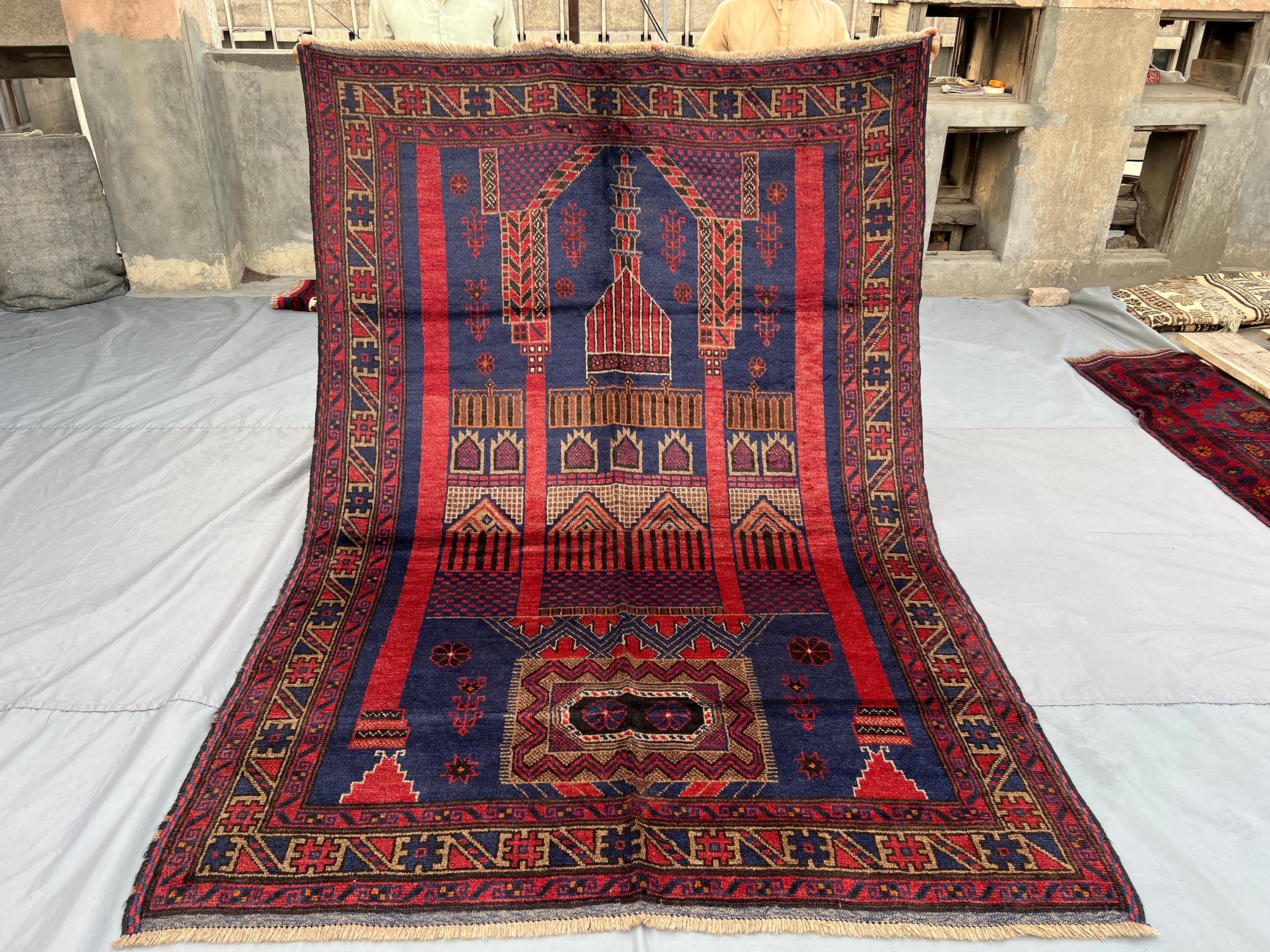 6 X 9 Vintage Afghan Baluch Rug | Nomadic Fine Handmade Wool Area