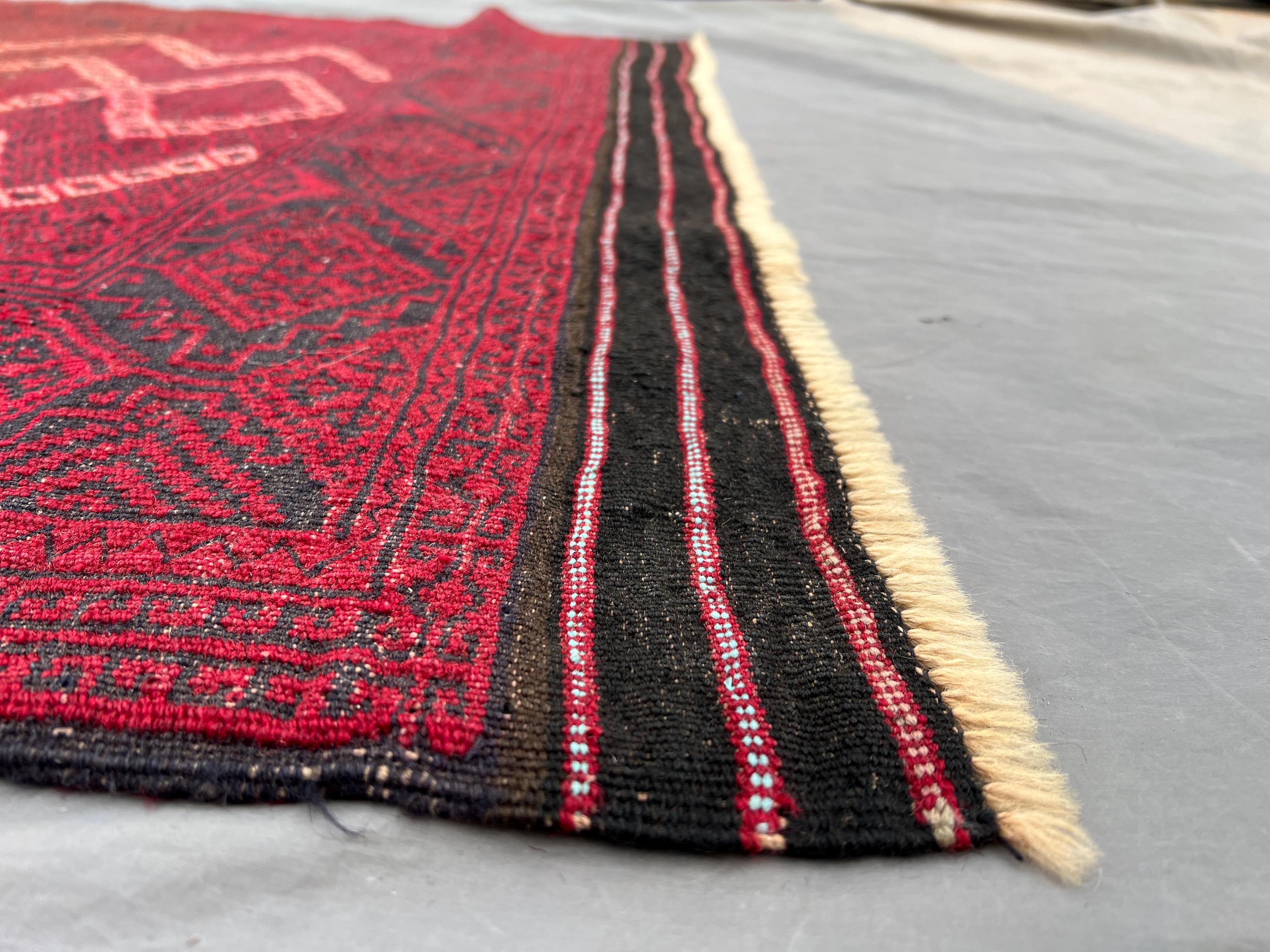 3'8 x 5'5フィートのヴィンテージアフガニスタンスマックキリムラグ