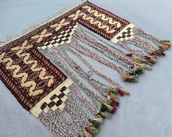 2'8 x 4'2 ft vintage Afghaans Turkmeens jalar-tapijt, handgeknoopt wandkleed, zeldzaam decoratief tribal tapijt, boho-kantoortapijt voor textielkunst voor verzamelobjecten