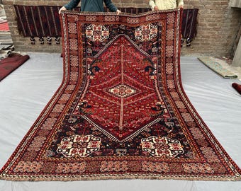 Collectors piece 7x10 Antique Heriz Style Area Rug, Handmade Rug, Vintage Wool Rug, Oriental Rug, Tribal Caucasian Rug, Living Room Rug