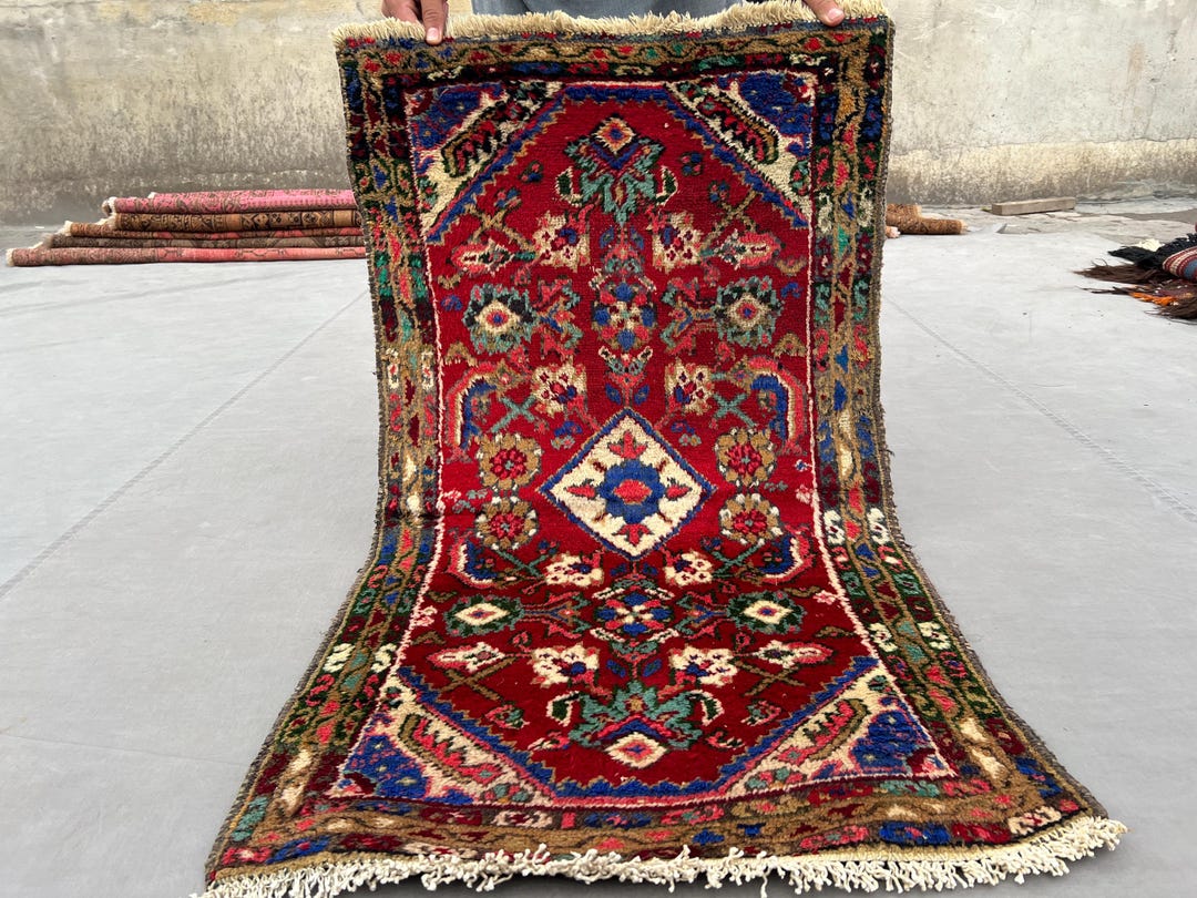 Click Bait Rugs 2x4 Antique Afghan Hand-knotted Baluchi Rug, Rare Caucasian Style Wool ...