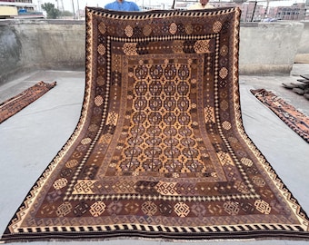Handgewebter Turkmenischer Kelim Teppich 200x300, Handgewebter Kelim Teppich, Handgewebter Kelim Teppich, Handgewebter Orangener Teppich für Wohnzimmer
