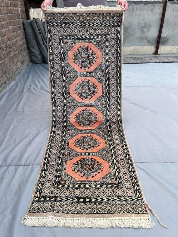 ヴィンテージラグ ランナーラグ パキスタンラグ 2x6 ヴィンテージ