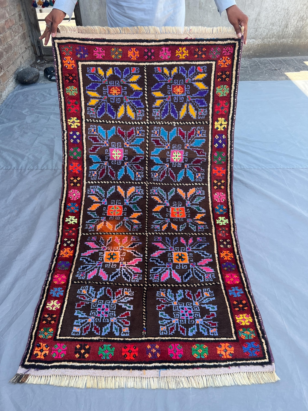 2'9x5'6フィートのアンティークアフガンバルーチラグ、トライバル