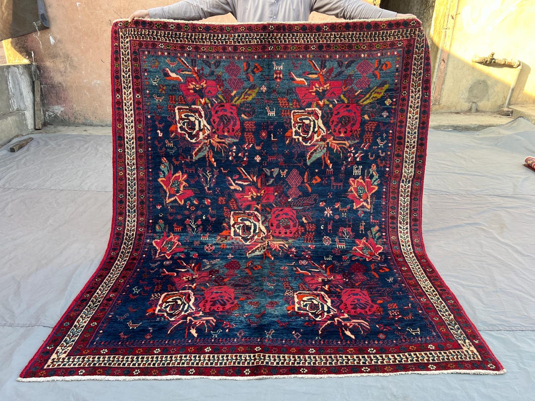 6x7 Rug 6x7 Antique 1940s Rare Caucasian Rug, Medallion Floral Soft Wool ...