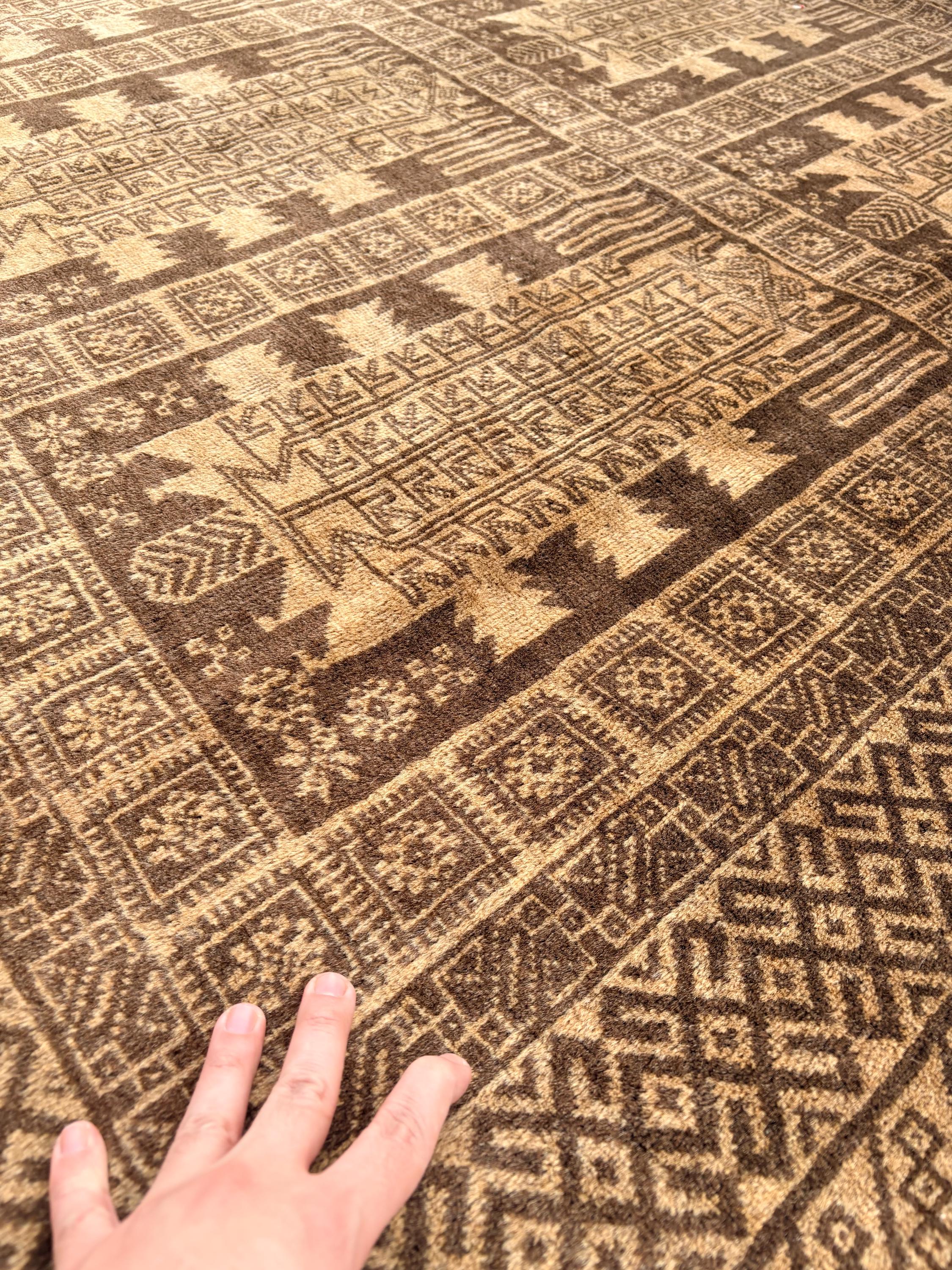 6'7x9'7 Ft Vintage Afghan Baluchi Rare Rug, Qalamdani Design