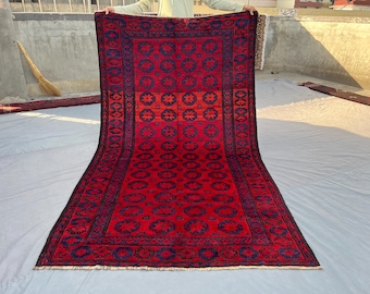 5x8 Antique Afghan Baluch Taimani Rug - Hand-knotted Tribal Wool