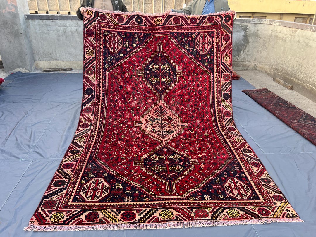 7x10 Majestic Vintage Afghan Hand Knotted Area Rug, Caucasian Style ...