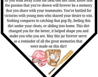 Field of Memories: Dirt from the Diamond tag for jar for Baseball