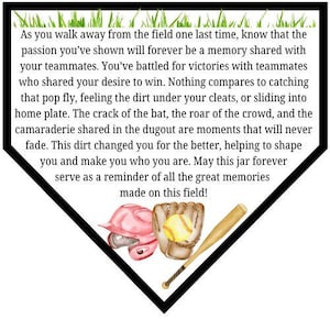 Campo dei ricordi: etichetta "Terra dal diamante" per il barattolo per il softball