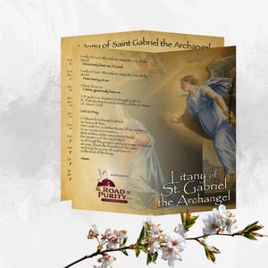 Litany of St Gabriel the Archangel - Prayer Card / 3&quot; x 6&quot; folded (c)