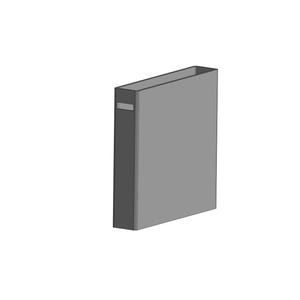 May include: A grey binder with a dark grey spine and a small label holder. The binder is rectangular and stands upright, with an open top. The design is simple and minimalist, suitable for organizing documents.