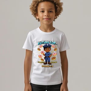 Future Cop Donuts Kids Tee, Cute Police Officer Graphic, Police Officer Lover, Birthday Gift, Birthday Party, Play Date, School Shirt