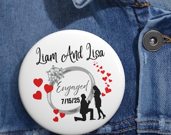 Spilla con silhouette di anello di fidanzamento personalizzata / Spille personalizzate, fidanzamento, festa di fidanzamento, sposi novelli, regalo per amici