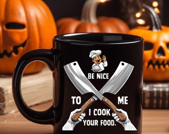 Chef's Black Mug, Coffee Cup for Chefs, Funny Gift for Cooking Lovers, Unique Kitchen Decor, Ideal for Birthdays and Holidays