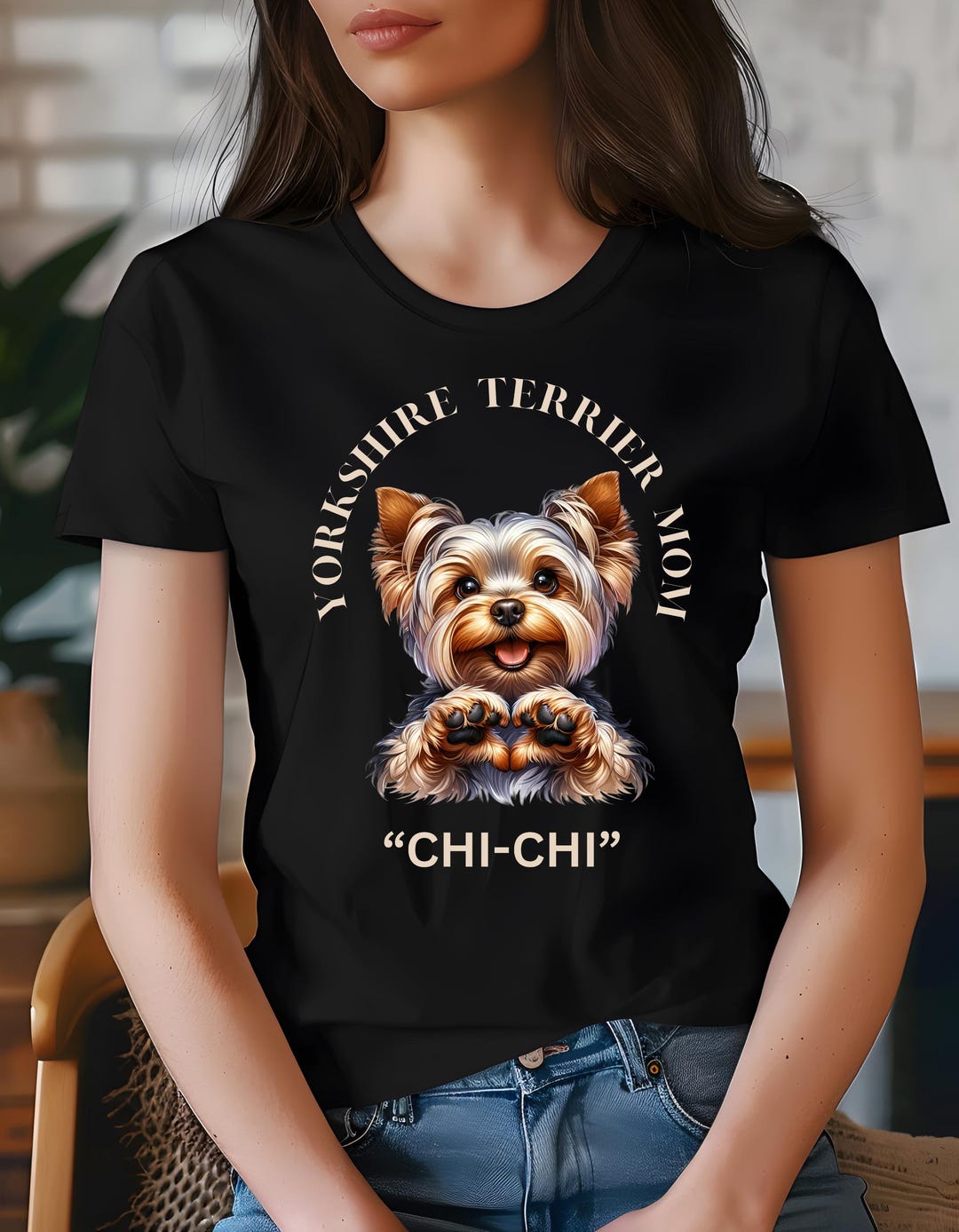 Personalized Yorkshire Terrier Mom or Dad Tee, Pet Lover Shirt ...