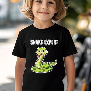 Kids Snake Expert Tee, Fun Kids T-shirt, Gift for Snake Lovers, Cool Tee for Boys and Girls, Unique Kids Apparel, Reptile Lover