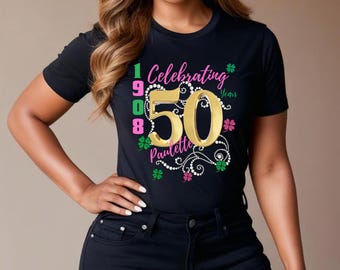 Celebrando 50 años, Hermandad, Hermana de línea, Griega, Hermandad, Universidad, Rosa y Griega, 50 aniversario