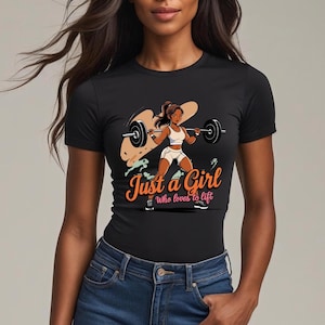 Just a Girl Who Loves To Lift Unisex Heavy Cotton Tee, Weight Lifting Lover, Workout Shirt, Gift for Fitness Enthusiasts, Gym Wear
