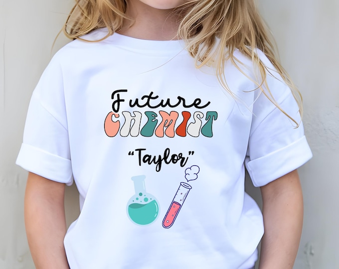 Personalized Future Scientist Kids Tee - Fun Science Shirt, Personality Gift, Chemistry Class, Birthday Present, Personalized Kids Apparel