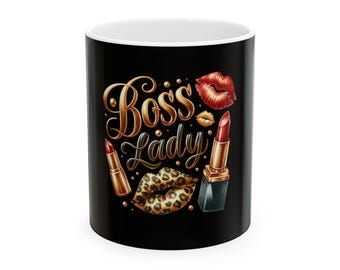 Tazza in ceramica Boss Lady - Tazza da caffè Girl Power, Tazza da tè Boss Vibes, Regalo di positività, Bicchieri Lady Boss, Arredamento per ufficio femminista