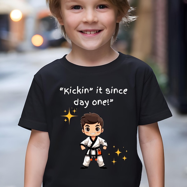 Kickin' It Kids Tee - Fun Cotton Shirt, Birthday Gift, Martial Arts, Playful Outfits, Kids Apparel, Motivational T-Shirt, Karate