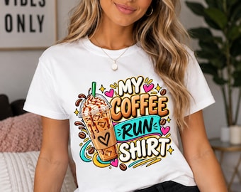 Maglietta per amanti del caffè, maglietta per commissioni, maglietta per la mia corsa al caffè, corsa al caffè, caffè freddo, appassionato di caffè, amo il caffè