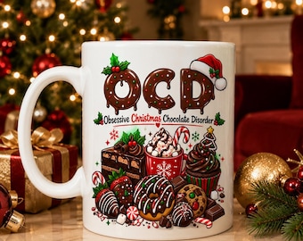 Tazza di Natale per amanti del cioccolato, amanti dei dolci, tazza di dolcetti natalizi, maglietta con dolci per le feste, dolci natalizi, dipendente dallo zucchero, amante dello zucchero