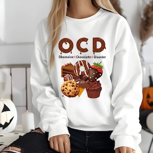 Chocolate Lover&#39;s Crewneck Sweatshirt - Fun Gift for Foodies, Cute Apparel for Birthdays, Holidays, Chocolate Enthusiast, Candy Lover