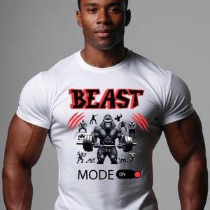 Weight Lifting T-shirt, Beast Mode On Unisex Heavy Cotton Tee, Gym Shirt, Fitness Apparel, Workout Clothes, Gift for Fitness Lovers
