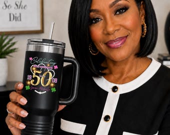 Personalized Celebrating 50 years, Sorority Tumbler, Soror, Line Sister, Greek, 50th Anniversary  40oz Travel Tumbler, Sister Hood Tumbler