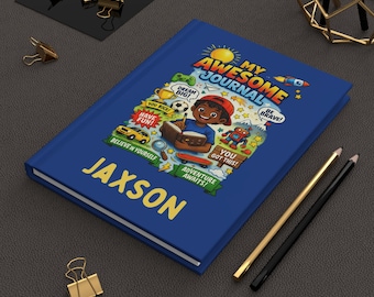 Personalisiertes Jungen Journal Notizbuch, My Super Journal Kinder Hardcover Journal, Inspiration, Geschenk für Ihn, Geburtstagsgeschenk, Studenten Geschenk