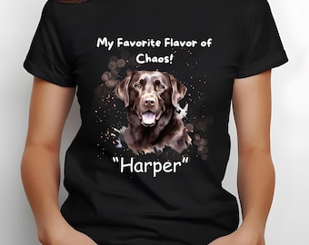 Personalisierte Schokolade Labrador T-sirt, Schokolade Labrador T-sirt, Geschenk für Schokolade Labrador Besitzer, Labrador-Liebhaber Geschenk, Spaß Schokolade Labrador Shirt