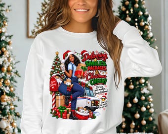 Felpa natalizia da postino, design da postino per le feste, addetto alla consegna pacchi, regalo di Natale, regalo da postino