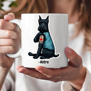 Personalized Giant Schnauzer Mug, Pet Lover Gift, Father&#39;s Day Coffee Cup, Animal Lover Present, Personalized Gift Idea, Schnauzer Lover