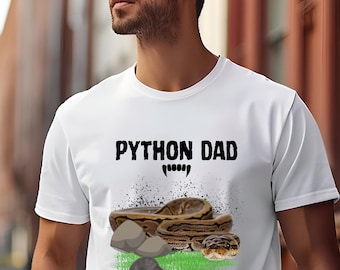 Python Dad Tee - Perfect Gift for Reptile Lovers, Snake Owner Shirt, Father's Day Gift, Casual Wear, Animal Enthusiast Apparel