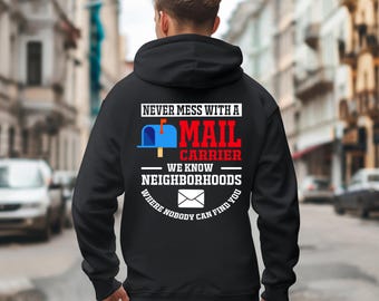 Mail Carrier Graphic Hoodie, Postal Worker Hoodie, Post Office Employee, Government Worker, Mail Carrier, Gift For Him, Gift For Her