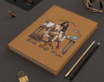 Personalized Boss Lady, Mom Boss, Wife Matte Journal, Glam Girl Journal, Birthday Gift, Christmas Gift, Black Girl Magic, Confidence