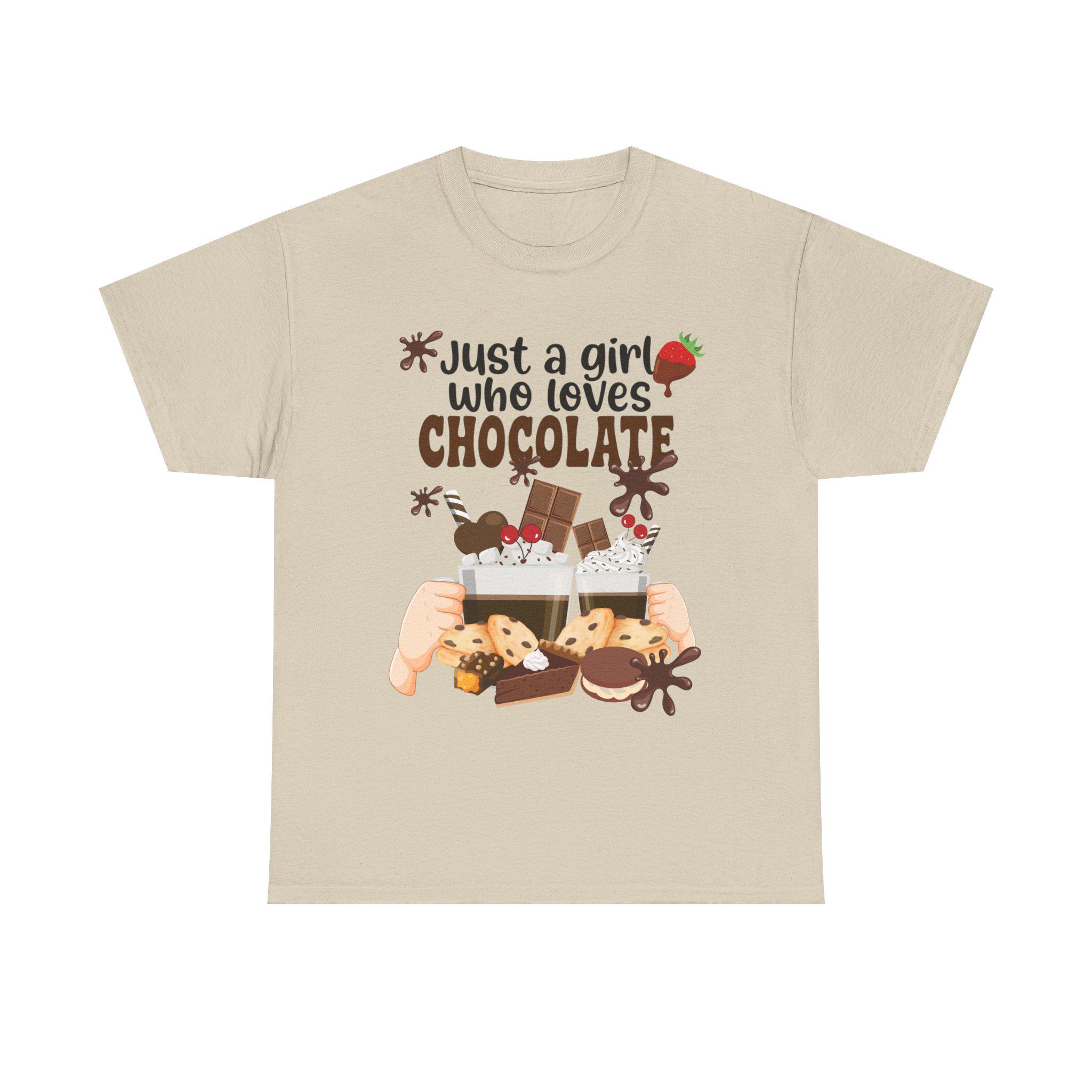 Just a Girl Who Loves Chocolate Tee - Unisex Cotton T-shirt, Cute
