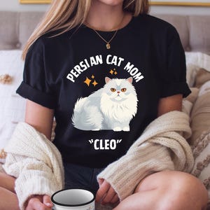 Personalized Persian Cat or Dad Mom Tee - Perfect Gift for Cat Lovers, Pet Owners, Birthday, Mother&#39;s Day, Casual Wear, Persian Cat
