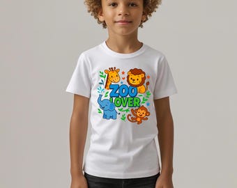 Kids Zoo Lover Youth Tee, Kids Safari Animals, Zoo Animals Tee, Gift For Him, Birthday Gift, Student Gift, School Trip
