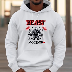Beast Mode Unisex Hoodie - Motivational Sweatshirt for Fitness Lovers, Workout Gear, Athleisure, Gym Apparel, Gift for Him/Her