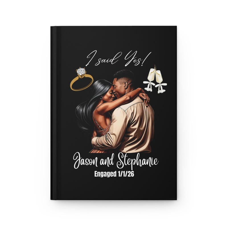Notebook Engaged Personalized Engagement Journal, Wedding Gift, I Said Yes Engagement ...