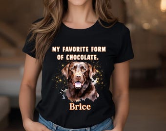 パーソナライズされたチョコレートラブラドールレトリバーTシャツ、ブラウンラブラドールシャツ、チョコレートラブラドール愛好家、彼女へのギフト、彼へのギフト、誕生日ギフト