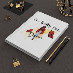 Personalized Glamour Girl Journal, I'm Really Her Hardcover Matte Notebook, Confidence, Girl Power, Black Girl Magic, Birthday Gift image 1