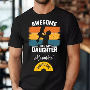 パーソナライズされたお父さんTシャツ、素敵な「娘のように」Tシャツ、父の日ギフト、家族お揃いシャツ、レトロスタイルトップス、お父さんへのギフト、父の日