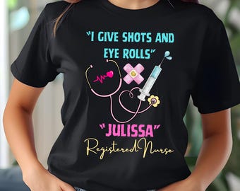 Camiseta de enfermera personalizada, camiseta unisex de algodón, regalo para enfermeras, camiseta con humor médico, regalo de cumpleaños para profesionales de la salud.