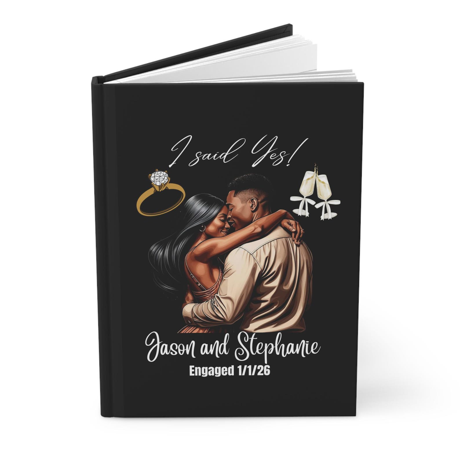 Engaged Journal Personalized Engagement Journal, Wedding Gift, I Said Yes Engagement ...