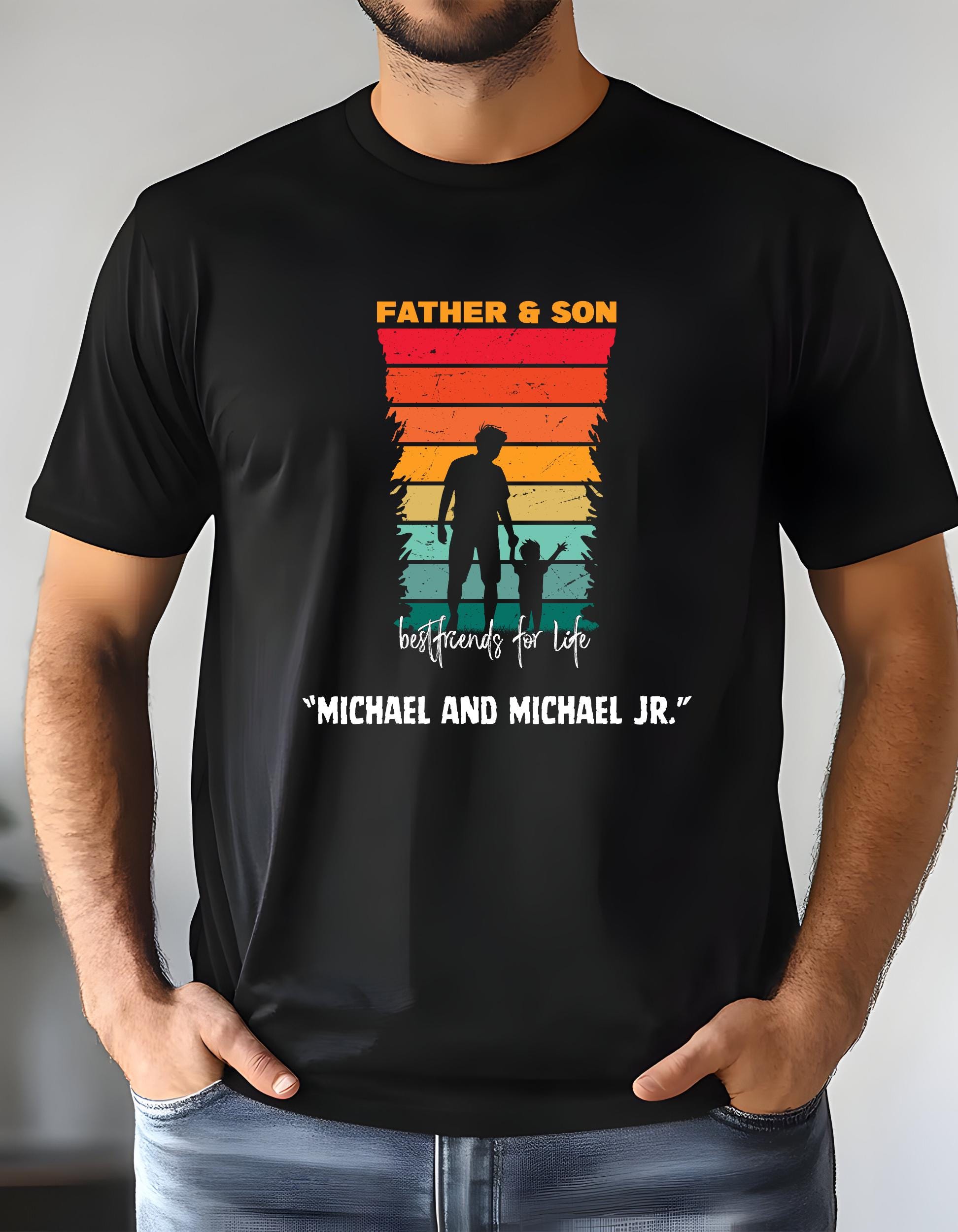 Personalisiertes Vater & Sohn T-Shirt, Unisex Jersey T-Shirt, Familiengeschenk, Beste Freunde fürs Leben, Vater und Sohn Shirt, Geburtstagsgeschenk, Vatertagsgeschenk